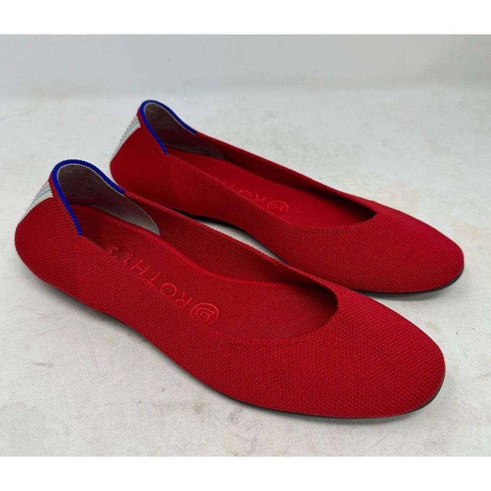 Rothy’s Cardinal Red Square Toe Flat Shoes Size 7